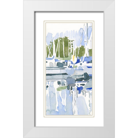 Sailboat Reflections I White Modern Wood Framed Art Print with Double Matting by Caroline, Emma