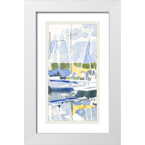 Sailboat Reflections II White Modern Wood Framed Art Print with Double Matting by Caroline, Emma