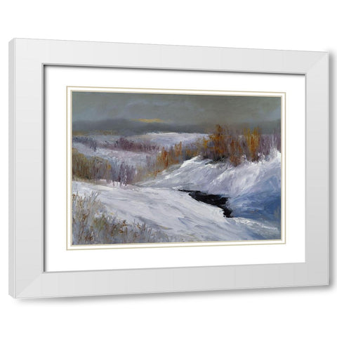 Fresh Snow White Modern Wood Framed Art Print with Double Matting by Finch, Sheila