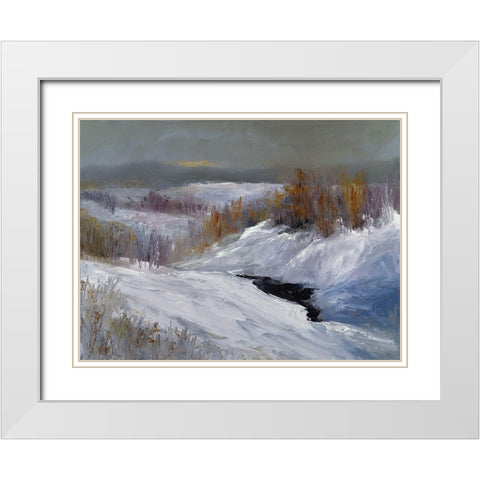 Fresh Snow White Modern Wood Framed Art Print with Double Matting by Finch, Sheila