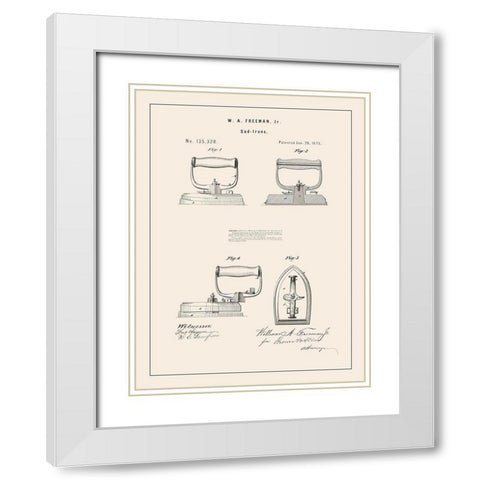 Laundry Patent I White Modern Wood Framed Art Print with Double Matting by Barnes, Victoria