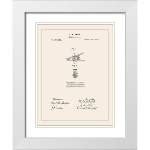 Laundry Patent II White Modern Wood Framed Art Print with Double Matting by Barnes, Victoria