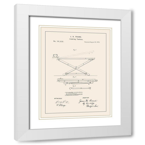 Laundry Patent IV White Modern Wood Framed Art Print with Double Matting by Barnes, Victoria