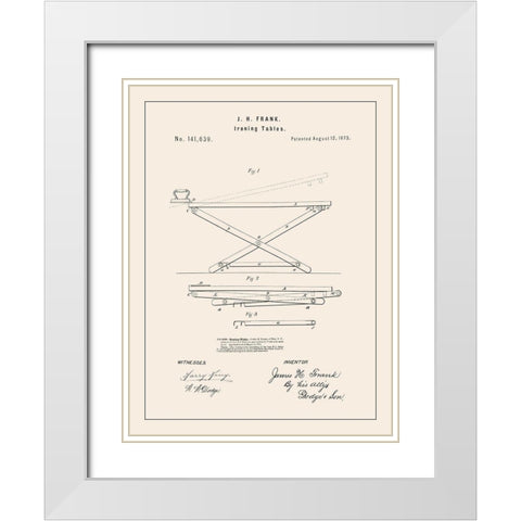 Laundry Patent IV White Modern Wood Framed Art Print with Double Matting by Barnes, Victoria