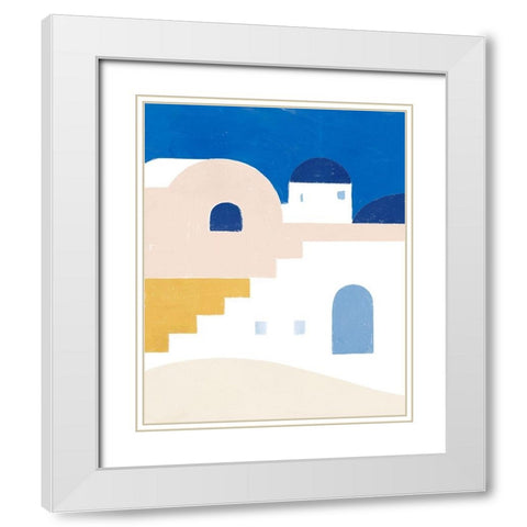 Simple Santorini I White Modern Wood Framed Art Print with Double Matting by Barnes, Victoria