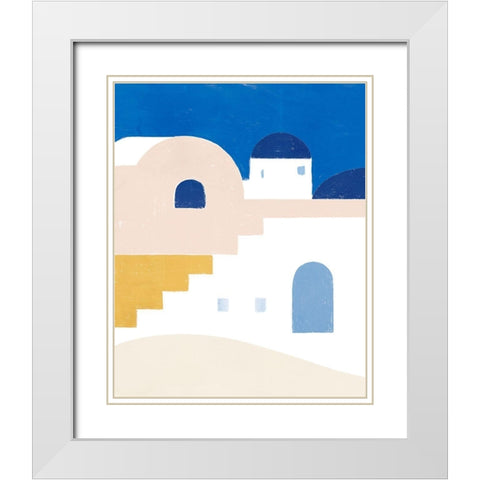 Simple Santorini I White Modern Wood Framed Art Print with Double Matting by Barnes, Victoria