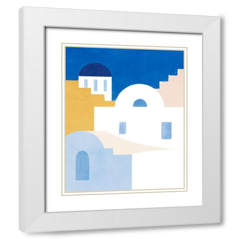 Simple Santorini II White Modern Wood Framed Art Print with Double Matting by Barnes, Victoria