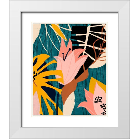 Lily Lagoon II White Modern Wood Framed Art Print with Double Matting by Vess, June Erica