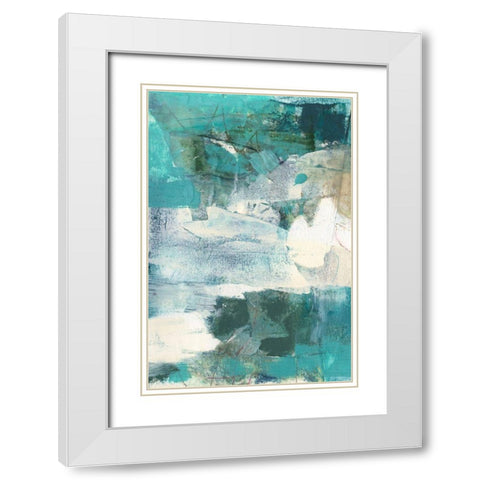 Terrene Abstract I White Modern Wood Framed Art Print with Double Matting by Jachimiec, Sue