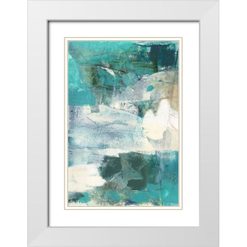 Terrene Abstract I White Modern Wood Framed Art Print with Double Matting by Jachimiec, Sue