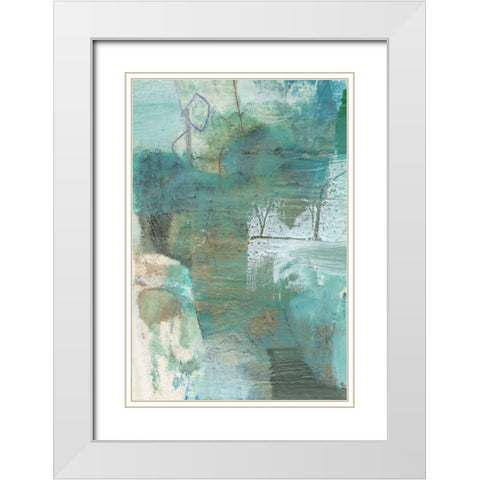 Terrene Abstract V White Modern Wood Framed Art Print with Double Matting by Jachimiec, Sue