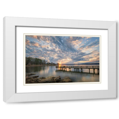 Sunset Blues White Modern Wood Framed Art Print with Double Matting by Head, Danny