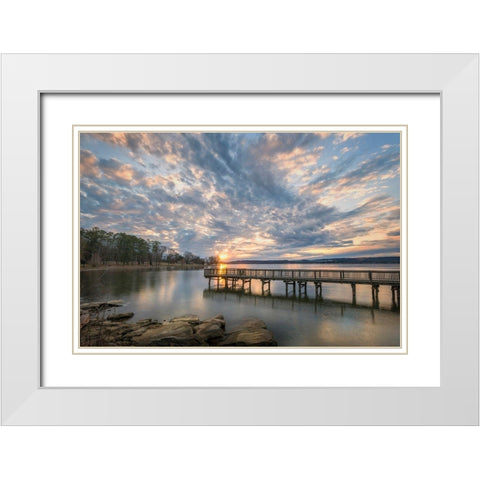 Sunset Blues White Modern Wood Framed Art Print with Double Matting by Head, Danny