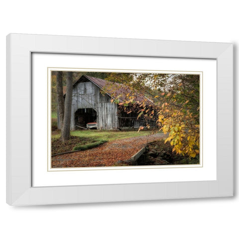 Dads Truck White Modern Wood Framed Art Print with Double Matting by Head, Danny