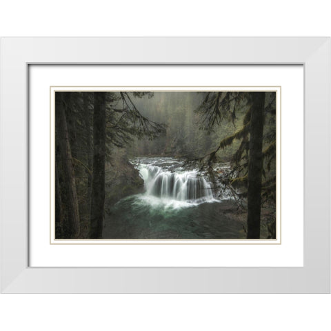Misty White Modern Wood Framed Art Print with Double Matting by Head, Danny