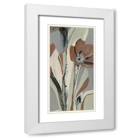 Tulip Puzzle I White Modern Wood Framed Art Print with Double Matting by Goldberger, Jennifer