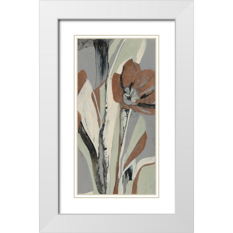 Tulip Puzzle I White Modern Wood Framed Art Print with Double Matting by Goldberger, Jennifer