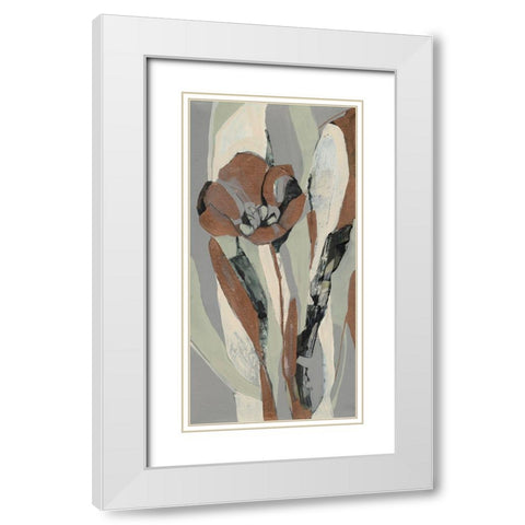 Tulip Puzzle II White Modern Wood Framed Art Print with Double Matting by Goldberger, Jennifer