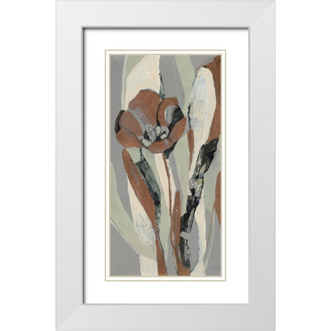 Tulip Puzzle II White Modern Wood Framed Art Print with Double Matting by Goldberger, Jennifer