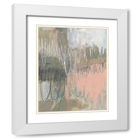 Twombly Script I White Modern Wood Framed Art Print with Double Matting by Goldberger, Jennifer