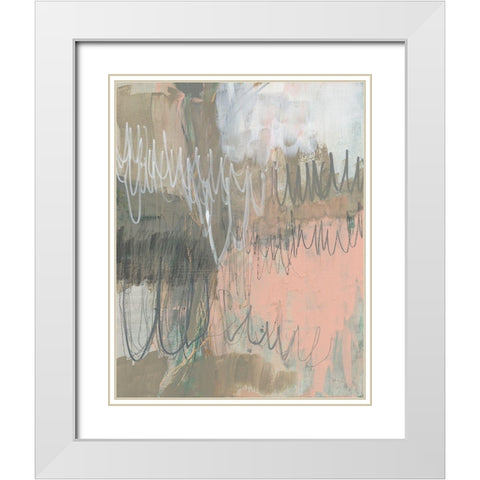 Twombly Script I White Modern Wood Framed Art Print with Double Matting by Goldberger, Jennifer