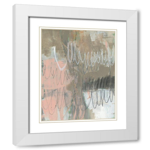 Twombly Script II White Modern Wood Framed Art Print with Double Matting by Goldberger, Jennifer