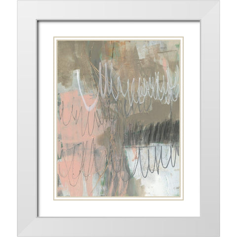 Twombly Script II White Modern Wood Framed Art Print with Double Matting by Goldberger, Jennifer