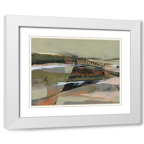 Refracted Horizon II White Modern Wood Framed Art Print with Double Matting by Goldberger, Jennifer