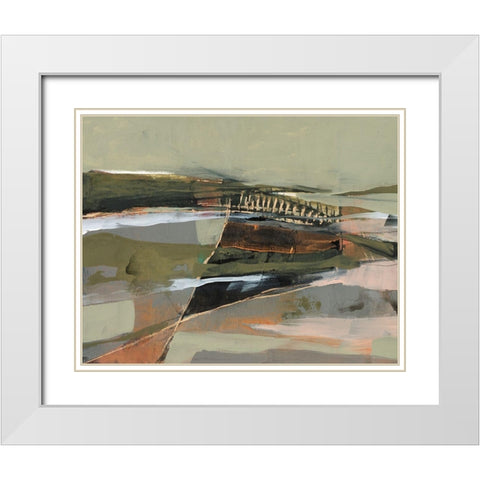 Refracted Horizon II White Modern Wood Framed Art Print with Double Matting by Goldberger, Jennifer