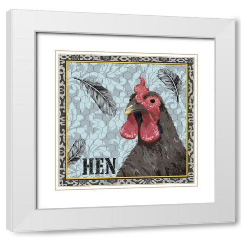 White Rooster II White Modern Wood Framed Art Print with Double Matting by Reynolds, Jade