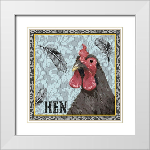 White Rooster II White Modern Wood Framed Art Print with Double Matting by Reynolds, Jade
