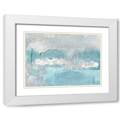 Blue Mist II White Modern Wood Framed Art Print with Double Matting by Bramma, Lila