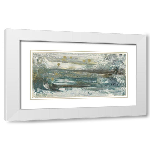 Teal Seascape II White Modern Wood Framed Art Print with Double Matting by Bramma, Lila