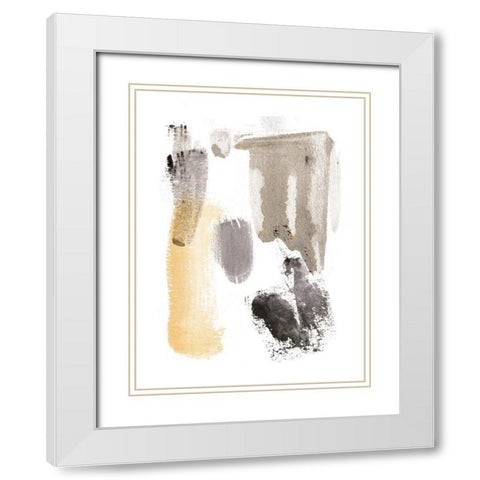 Yellow Fields I White Modern Wood Framed Art Print with Double Matting by Wang, Melissa