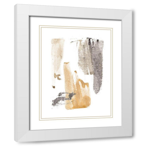 Yellow Fields IV White Modern Wood Framed Art Print with Double Matting by Wang, Melissa
