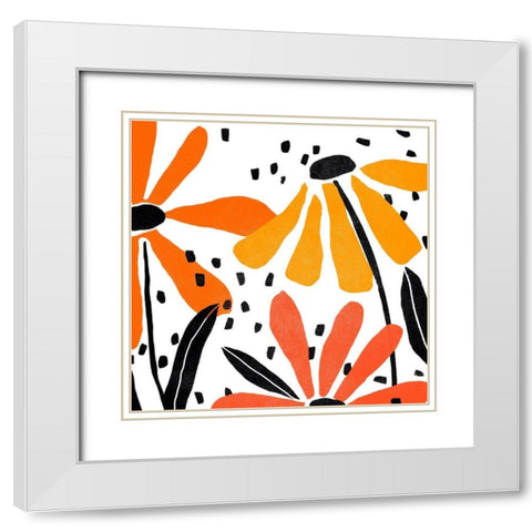 Modern Paper Garden I White Modern Wood Framed Art Print with Double Matting by Vess, June Erica