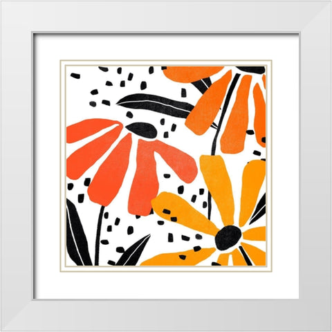 Modern Paper Garden II White Modern Wood Framed Art Print with Double Matting by Vess, June Erica