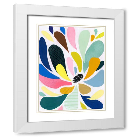 Abstract Petals I White Modern Wood Framed Art Print with Double Matting by Popp, Grace