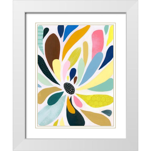 Abstract Petals II White Modern Wood Framed Art Print with Double Matting by Popp, Grace