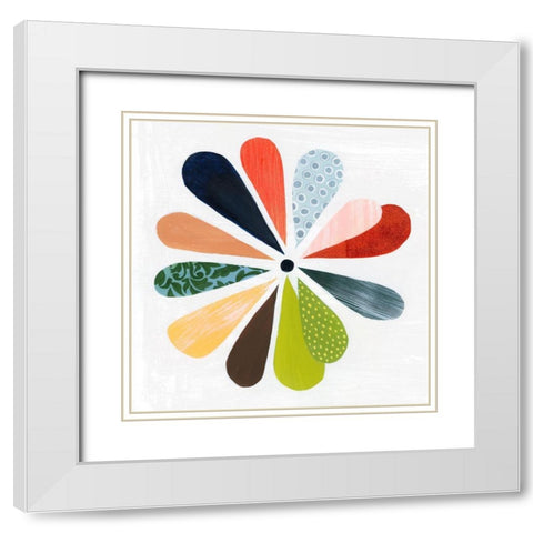 Quilted Flower I White Modern Wood Framed Art Print with Double Matting by Popp, Grace