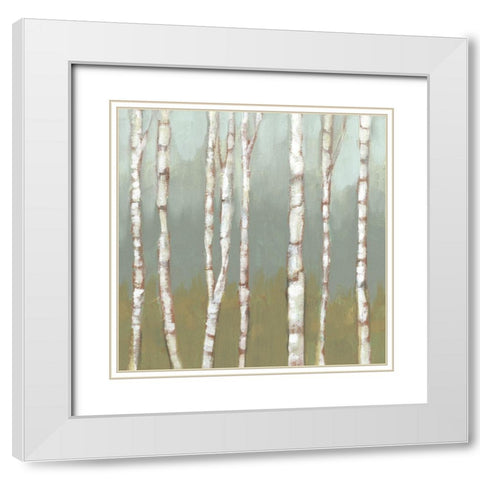 Simple Birchline I White Modern Wood Framed Art Print with Double Matting by Goldberger, Jennifer