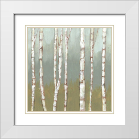 Simple Birchline I White Modern Wood Framed Art Print with Double Matting by Goldberger, Jennifer