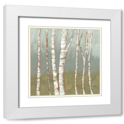 Simple Birchline II White Modern Wood Framed Art Print with Double Matting by Goldberger, Jennifer