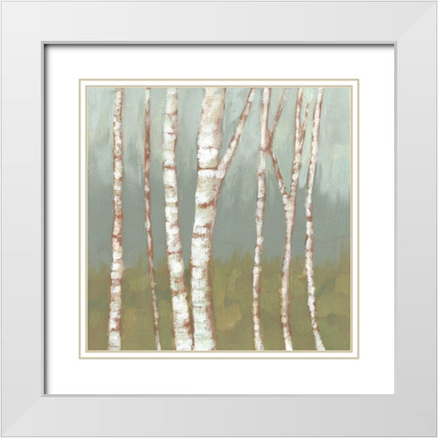 Simple Birchline II White Modern Wood Framed Art Print with Double Matting by Goldberger, Jennifer