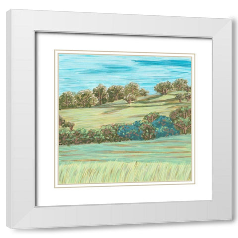 Hill Lines II White Modern Wood Framed Art Print with Double Matting by Wang, Melissa