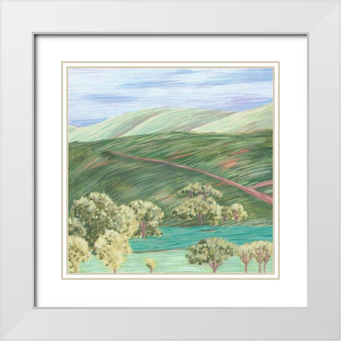 Hill Lines III White Modern Wood Framed Art Print with Double Matting by Wang, Melissa