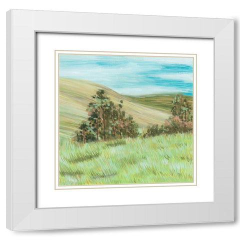 Hill Lines IV White Modern Wood Framed Art Print with Double Matting by Wang, Melissa