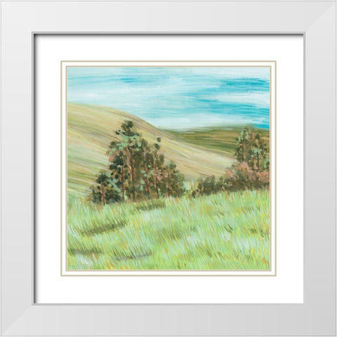 Hill Lines IV White Modern Wood Framed Art Print with Double Matting by Wang, Melissa