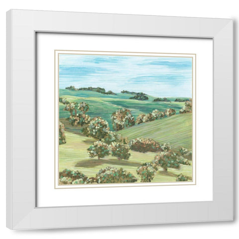 Hill Lines V White Modern Wood Framed Art Print with Double Matting by Wang, Melissa