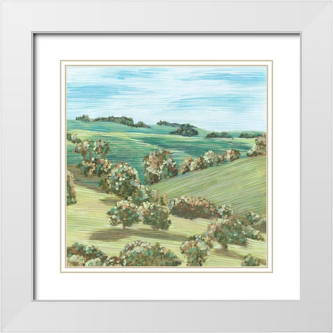 Hill Lines V White Modern Wood Framed Art Print with Double Matting by Wang, Melissa